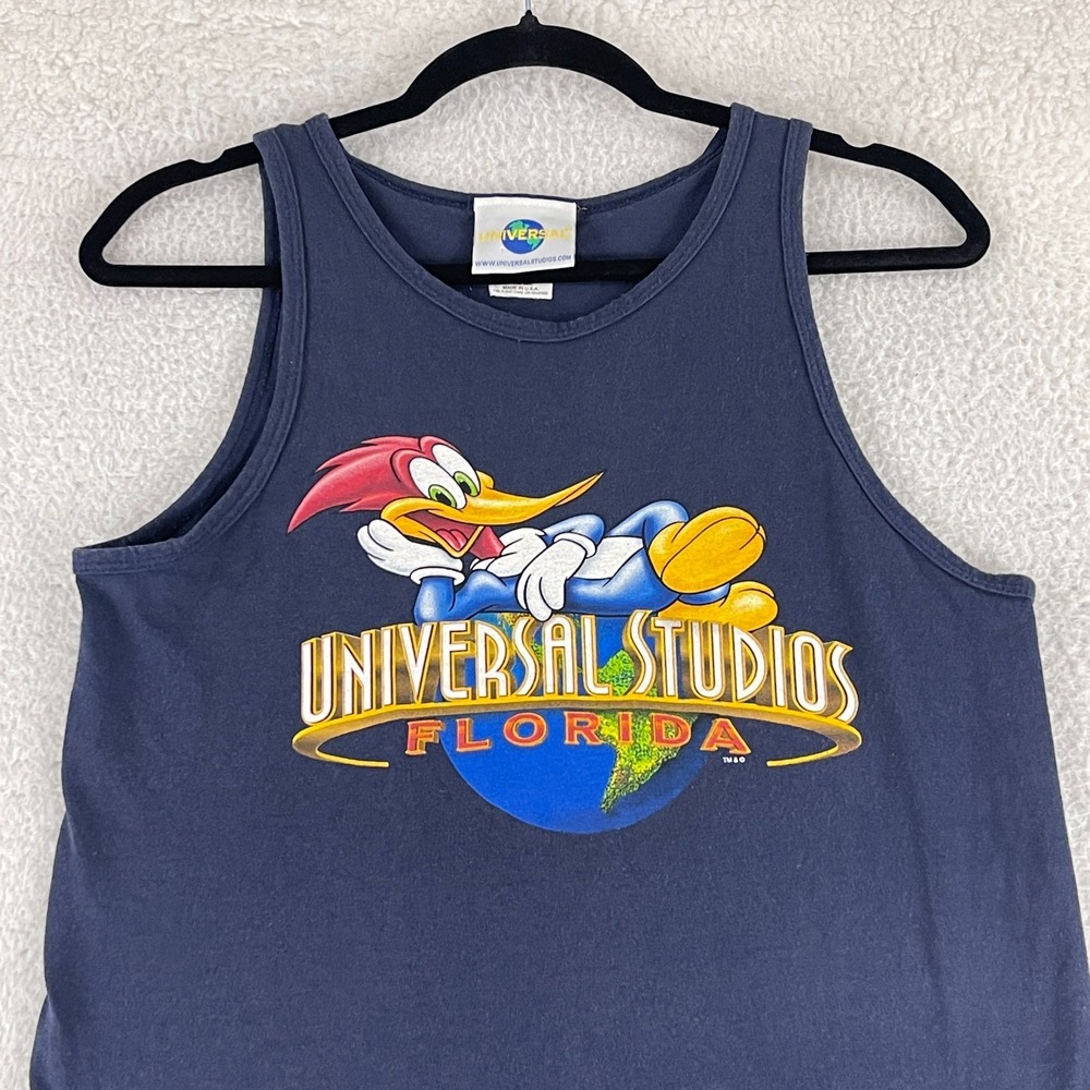 Universal Studios Florida Tank Top‎ Womens Small Blue Vintage Woody Wood Pecker - Picture 2 of 11